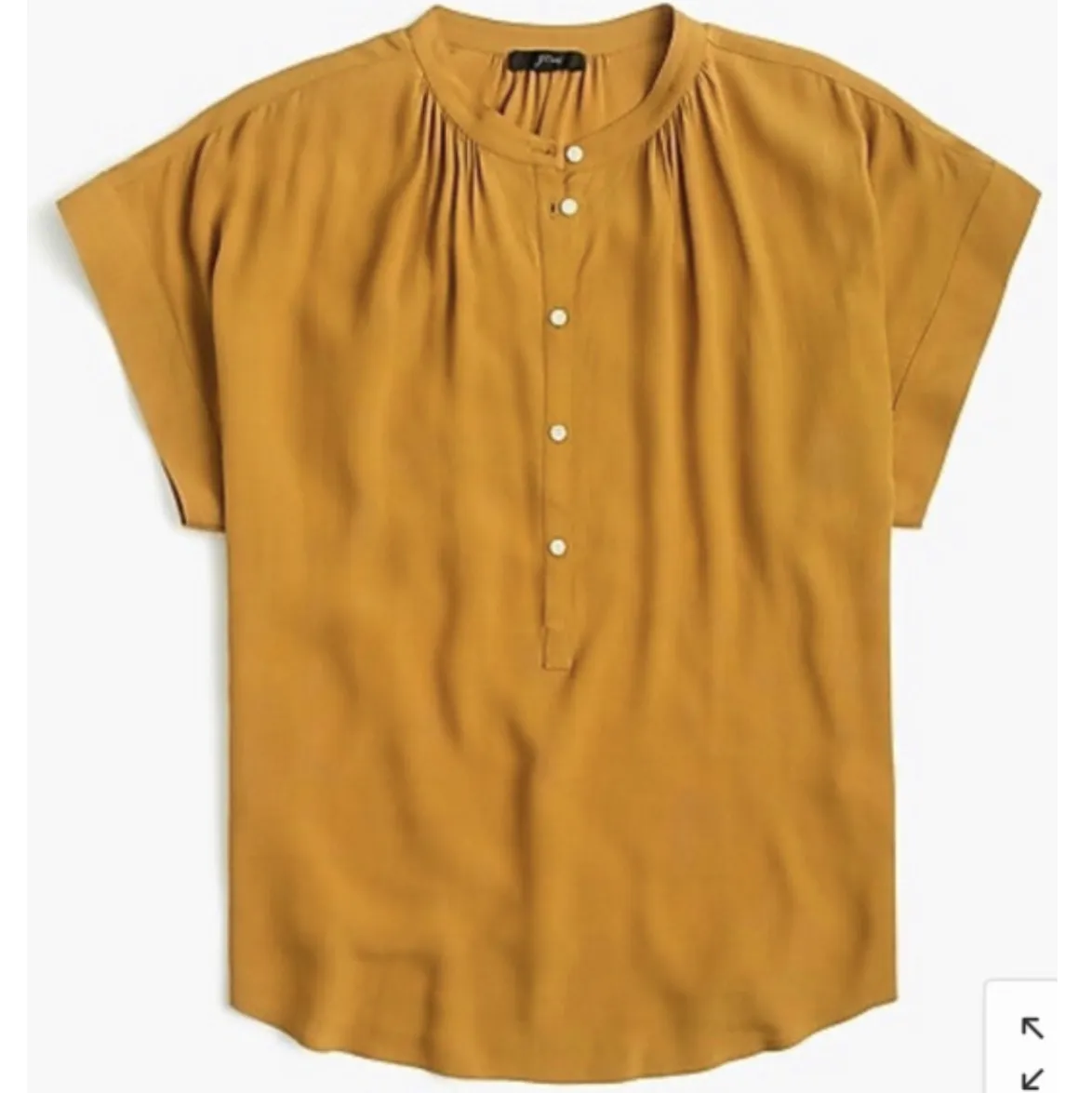 J.Crew  Point Sur Drapey Popover Mustard Shirt - Image 4
