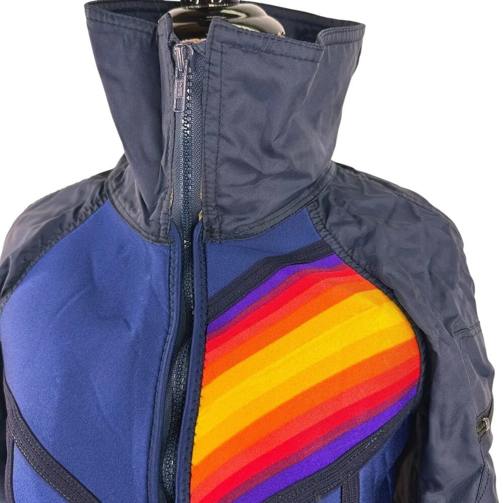 Bare Vintage Women's 80's Retro Wetsuit Zip Up Jacket Size 10 Blue - Image 2