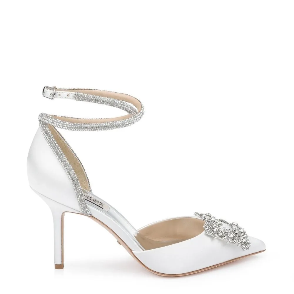 Badgley MISCHKA Saint Elegant Heels Shoes White Size 5.5 - Image 3