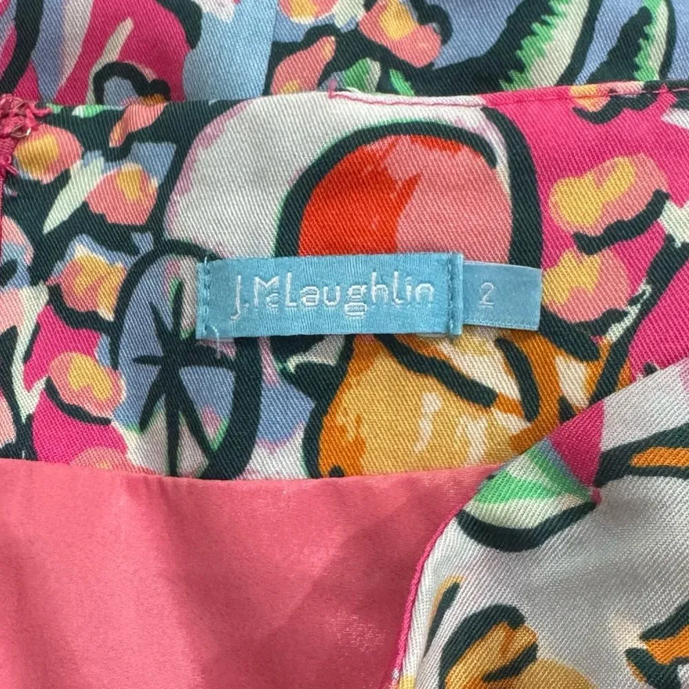 JMcLaughlin Blakely Rose Freshfield Floral Twist Front Faux Wrap Skirt Women’s 2 - Image 3