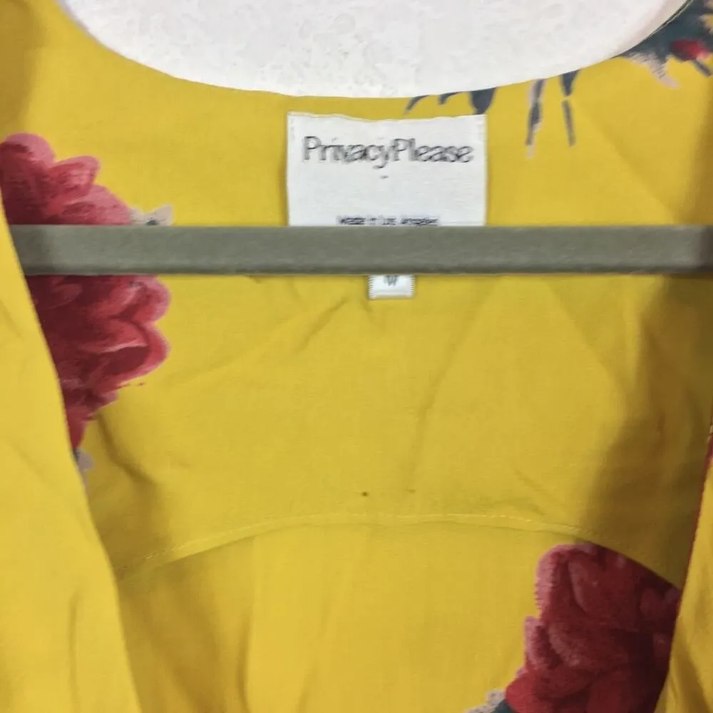 Revolve Privacy Please Rivington Floral Romper Medium Tie Front Yellow - Image 6