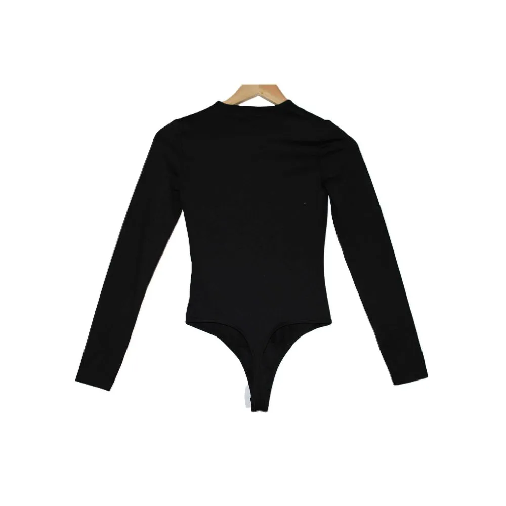 Womens Abercrombie & Fitch Soft AF Collection Black Cutout Bodysuit Top Size XS - Image 3