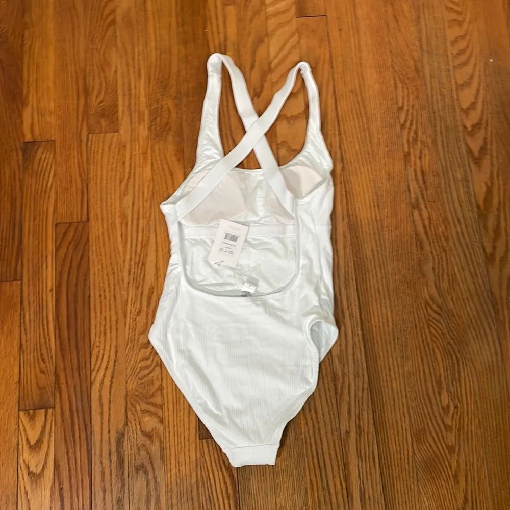 Andie Swim The Tulum One Piece LT Swimsuit White Ribbed Size Small Tall NWT - Image 4