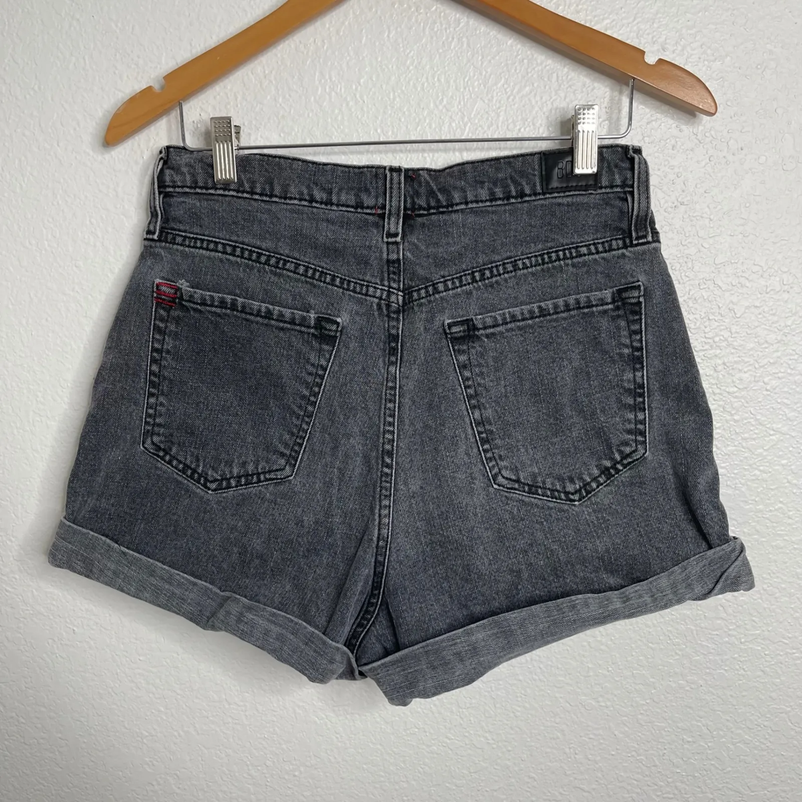 BDG Urban Outfitters Mom High Rise Denim Shorts Charcoal Grey Size 30 Cuffed Gray - Image 4
