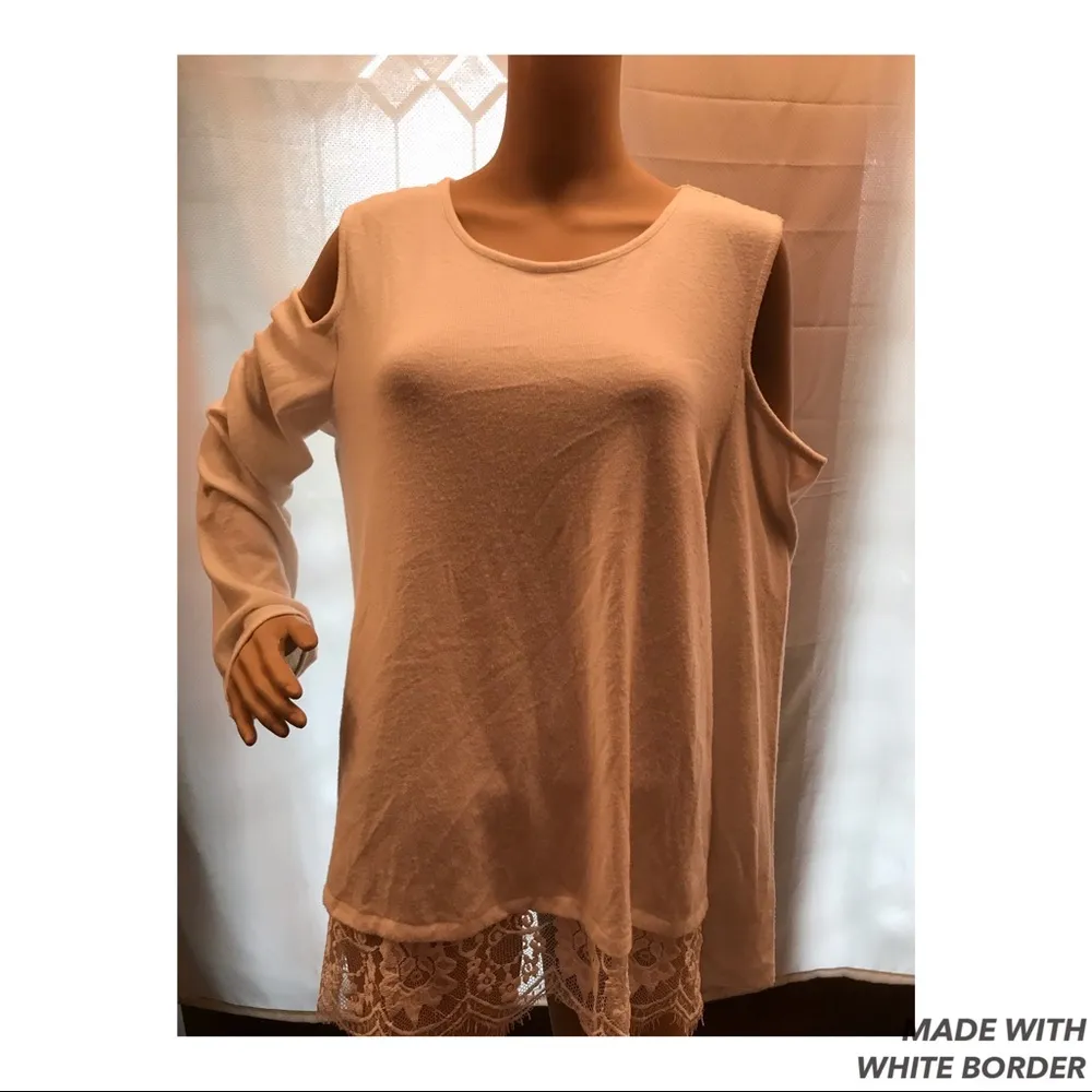 White Cold Shoulder Lacey Top - Image 10