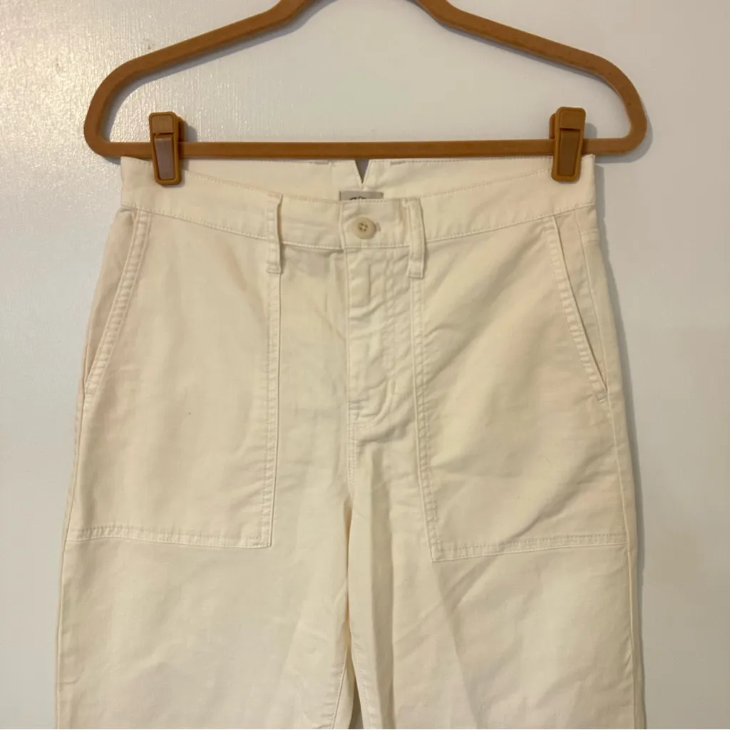 J. Crew Garment Dyed Cargo Pant Chino Twill Natural Ivory a Women’s Size 27 - Image 4