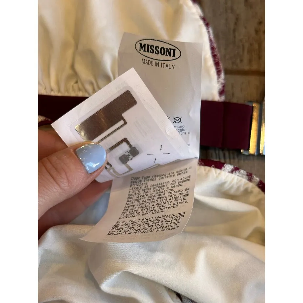 Missoni Mare Zig Zag Bikini White/ Burgundy size 48 / 12 - Image 8