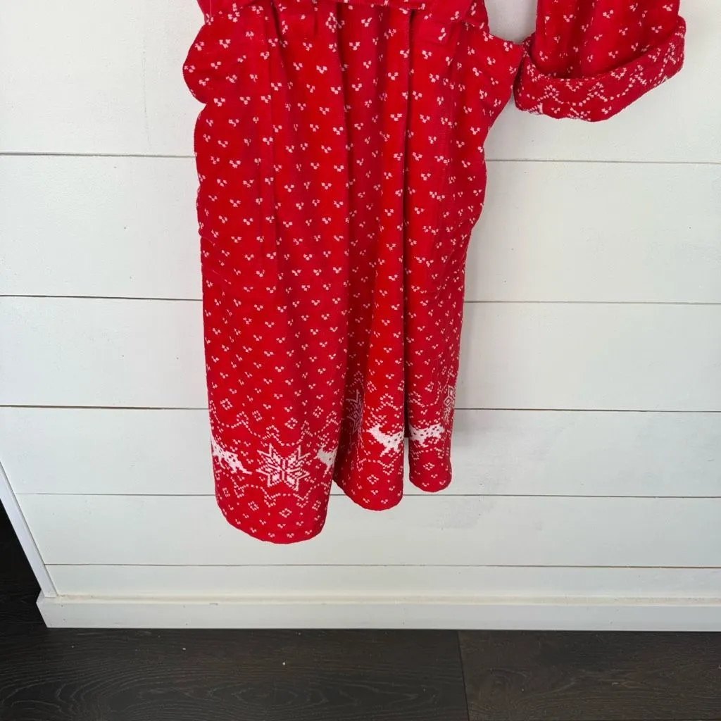 Vintage Cypress Made in Brazil Adult Fair Isle 1993 Thick Red White Robe Size undefined - Image 5