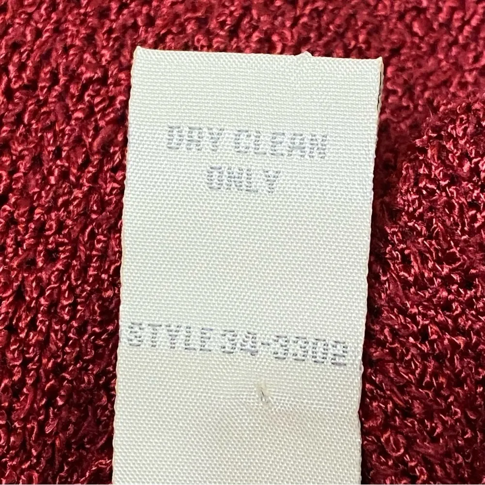 J Jill Red Silk Linen Fringe Cardigan Artsy Boho Sweater Lagenlook Medium - Image 6