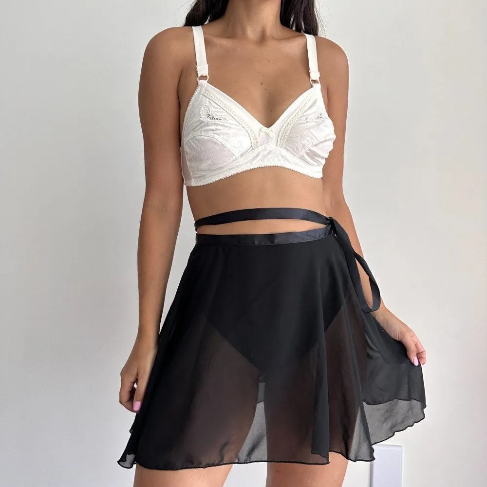 Vintage white embroidered jacquard bra White - Image 5