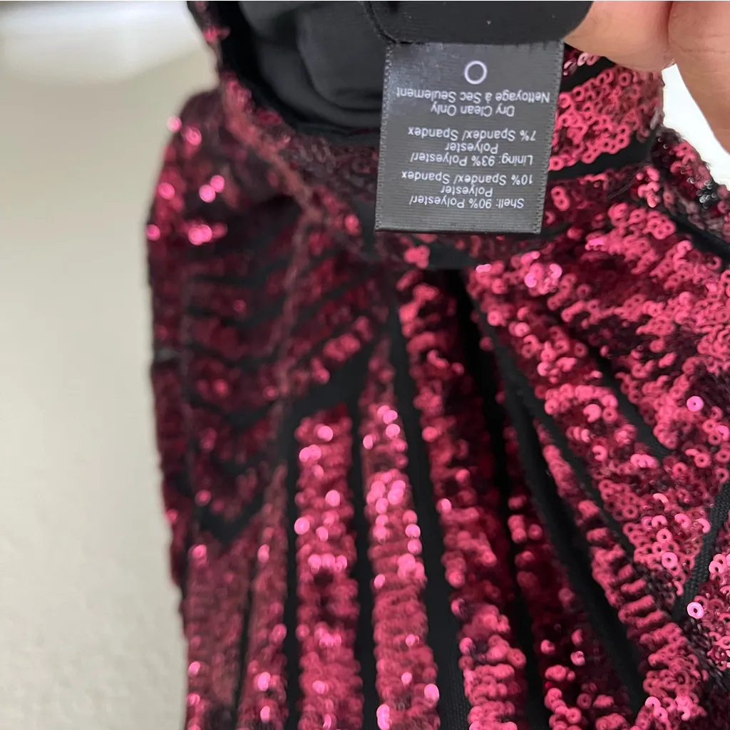 Dress The Population Tabitha Pink Mini Dress Bodycon Sequin Women’s Size S - Image 8