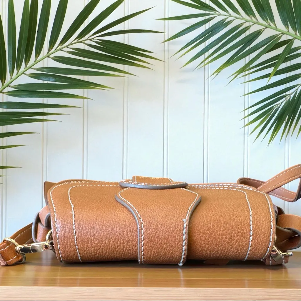 RACHEL ZOE Edessi Vegan Leather Crossbody Shoulder Belt Bag – Cognac Brown - Image 5