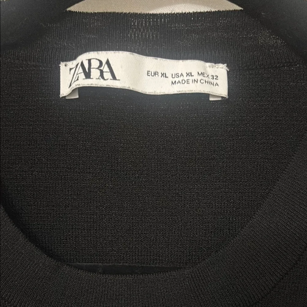Zara Black Fitted Sleeveless Tank Top - Image 2