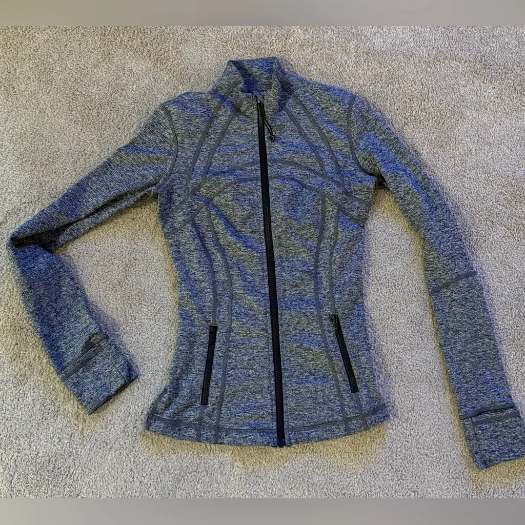 Lululemon Define Jacket Coat Heathered Black Luon Full Zip Size 4 - Image 6