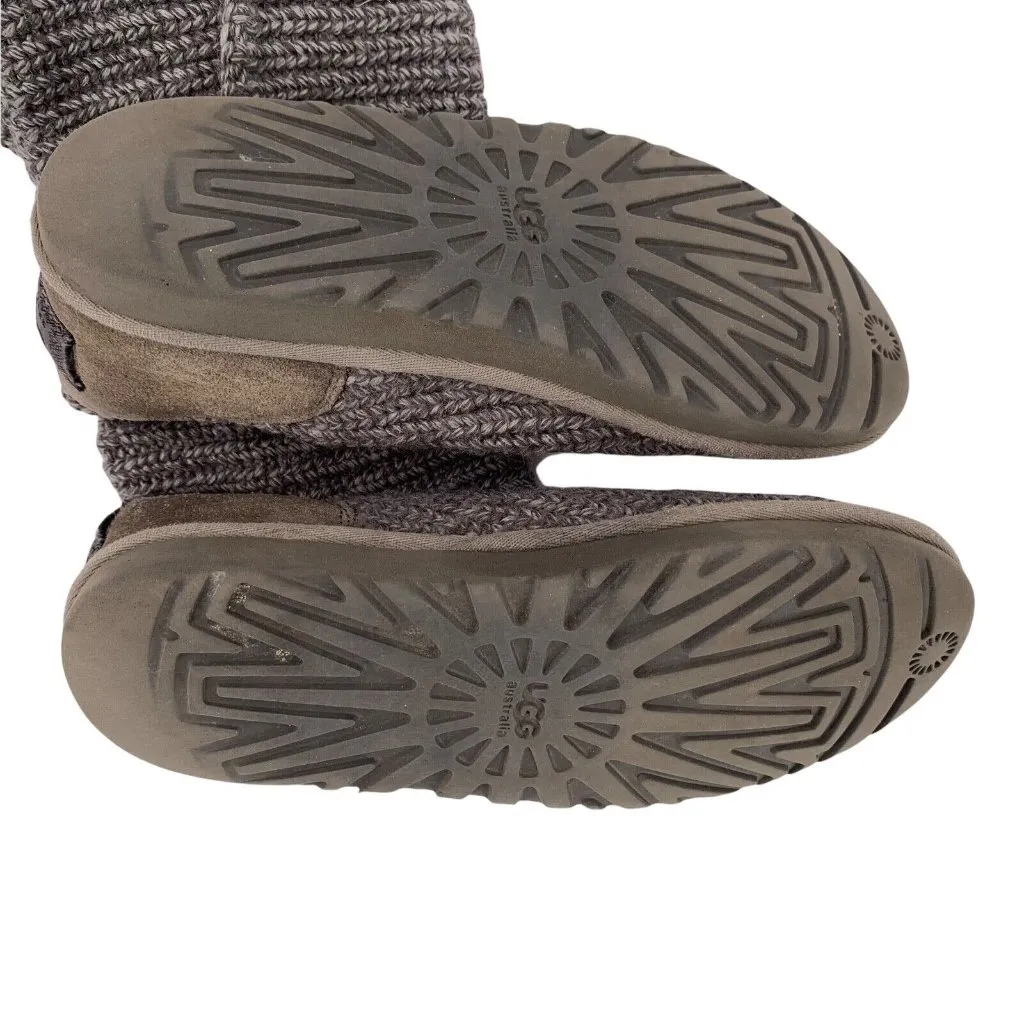 UGG Classic Cardy Knit Boots Gray Women’s Size 6 - Image 9