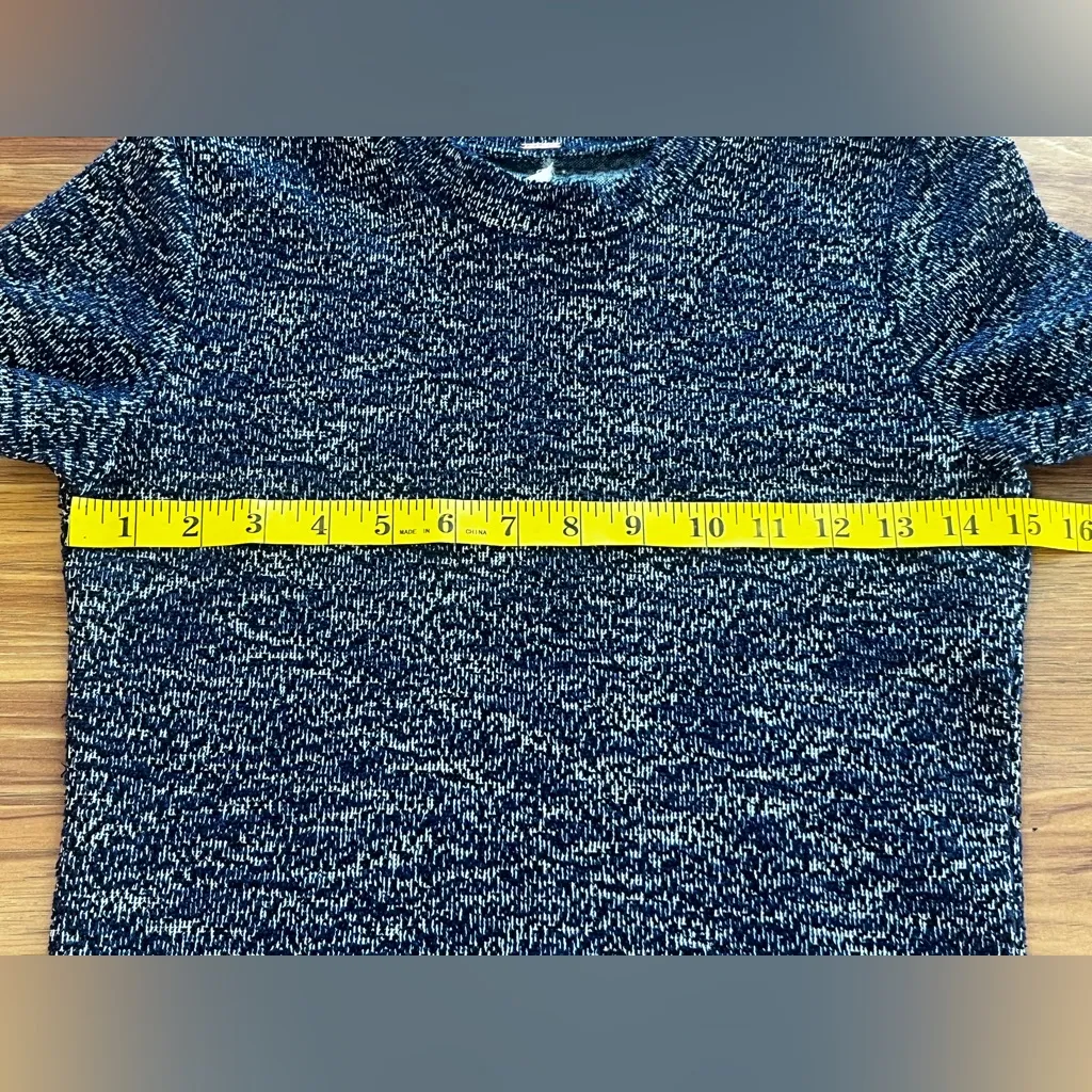 Bundle of 2 Free People Marled Mock Neck T-Shirt Black and Blue Size S - Image 6