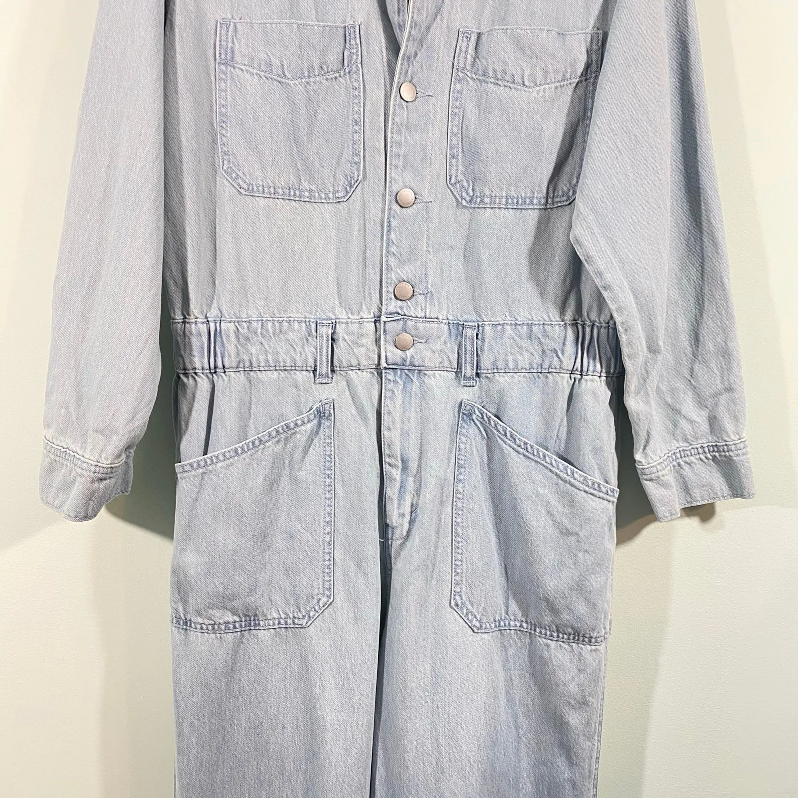 Universal Thread Women Light Blue Denim Baggy Straight Leg Jumpsuit Size 16 NWT - Image 5