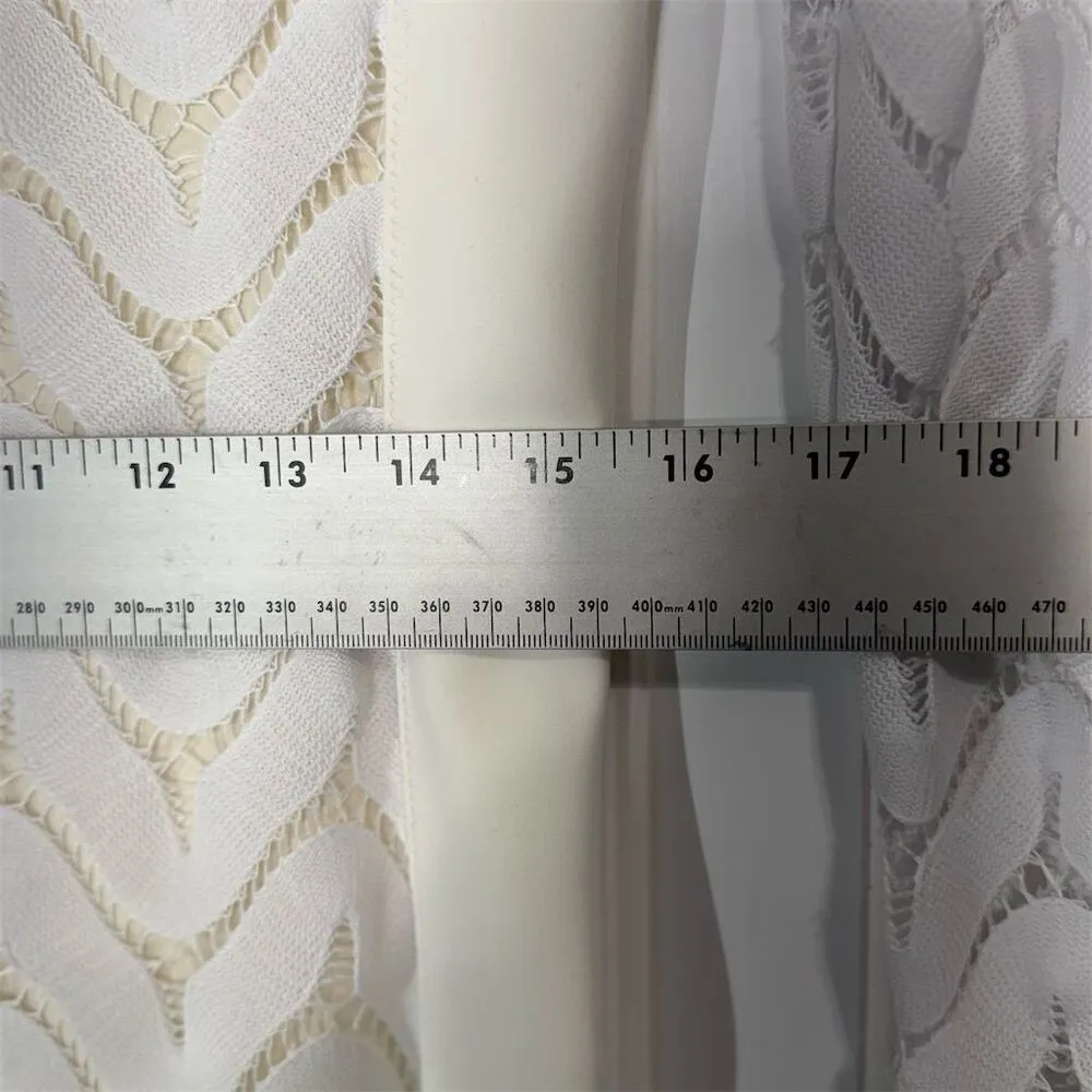 Diane von Furstenberg Honoka Silk Lace Mini Dress 8 White Cream Mod Retro - Image 4