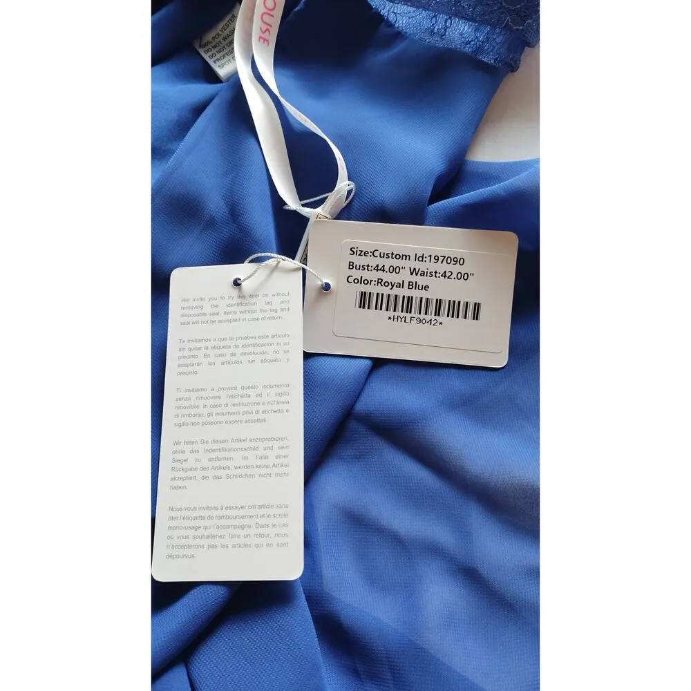 JJs House Lace Chiffon Sheath Knee Length Formal Dress Drape Sleeve - Image 10