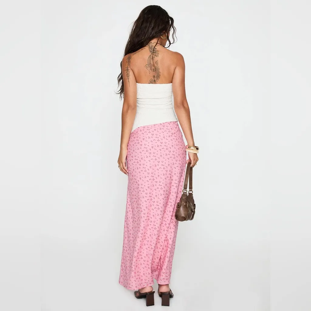 NWT Princess Polly GORGINA TIE MAXI SKIRT PINK MULTI - Image 3