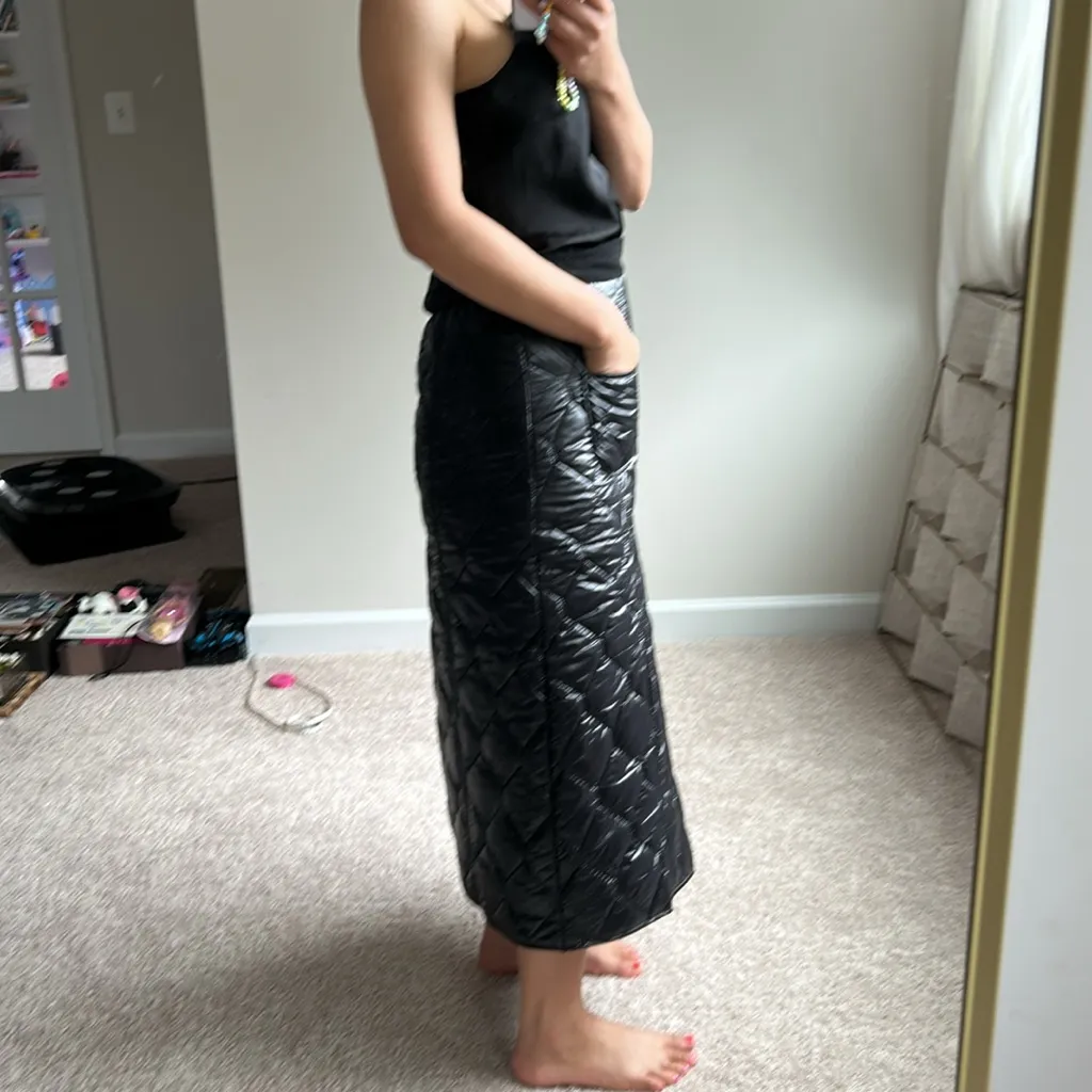 Quilted & padded skirt. Xs Black - Image 8