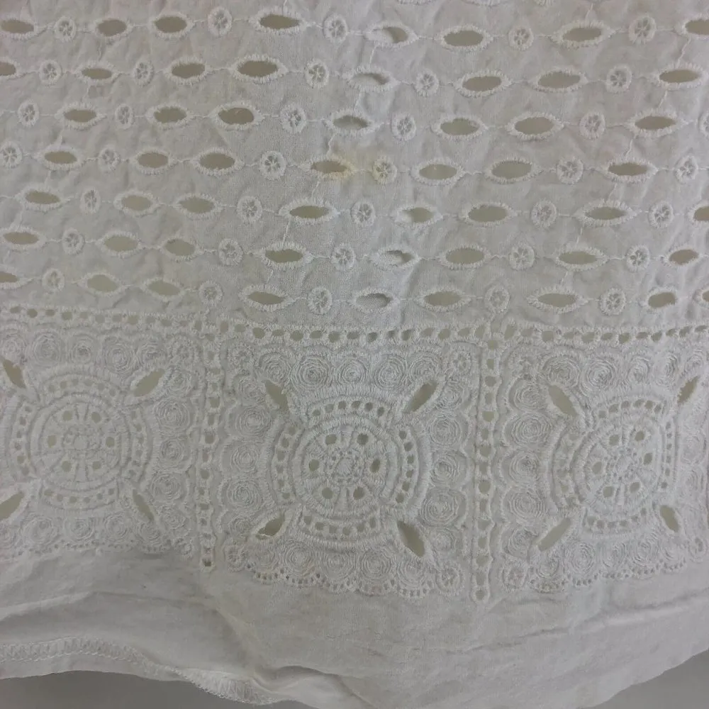 T Tahari Dress A Line Eyelet Embroidered Sleeveless Scoop Neck White 10 - Image 4