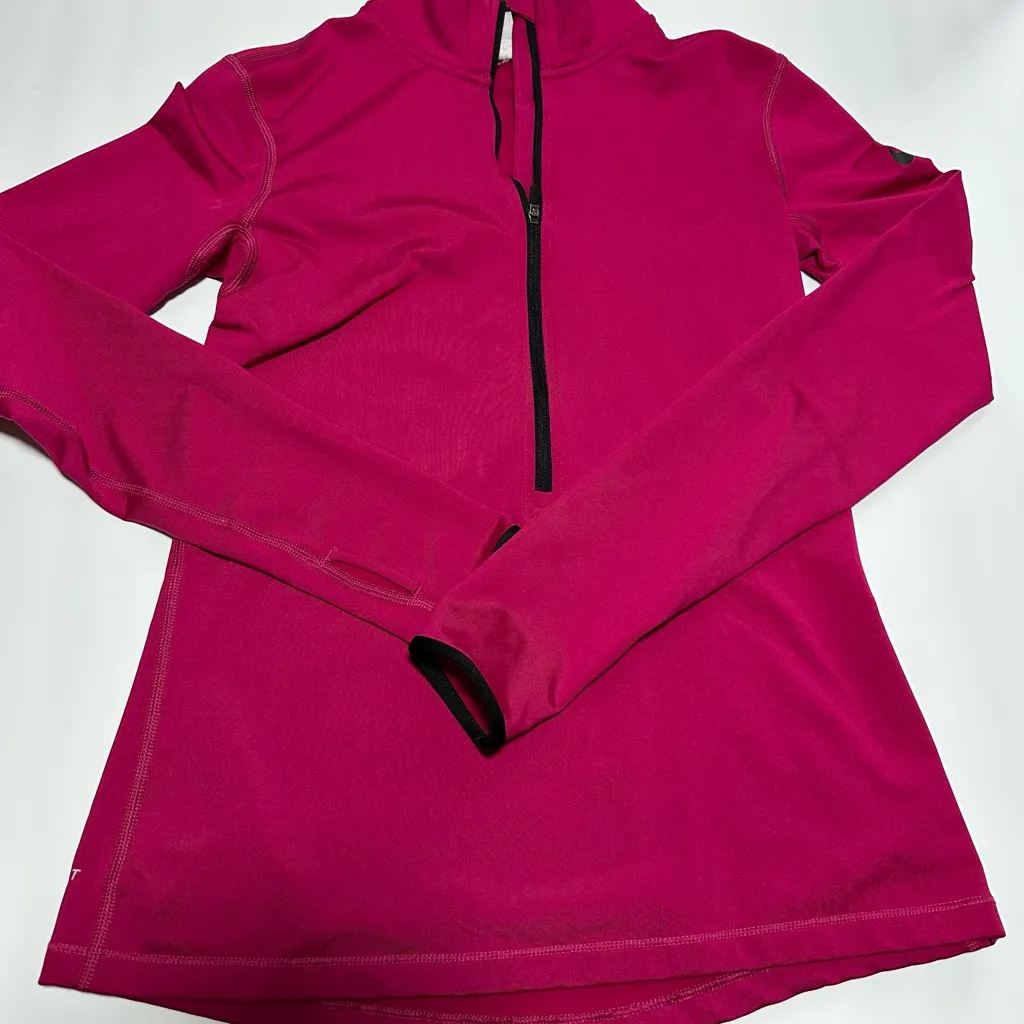 Nike Women's Pink Half-Zip Sweatshirt - Image 4