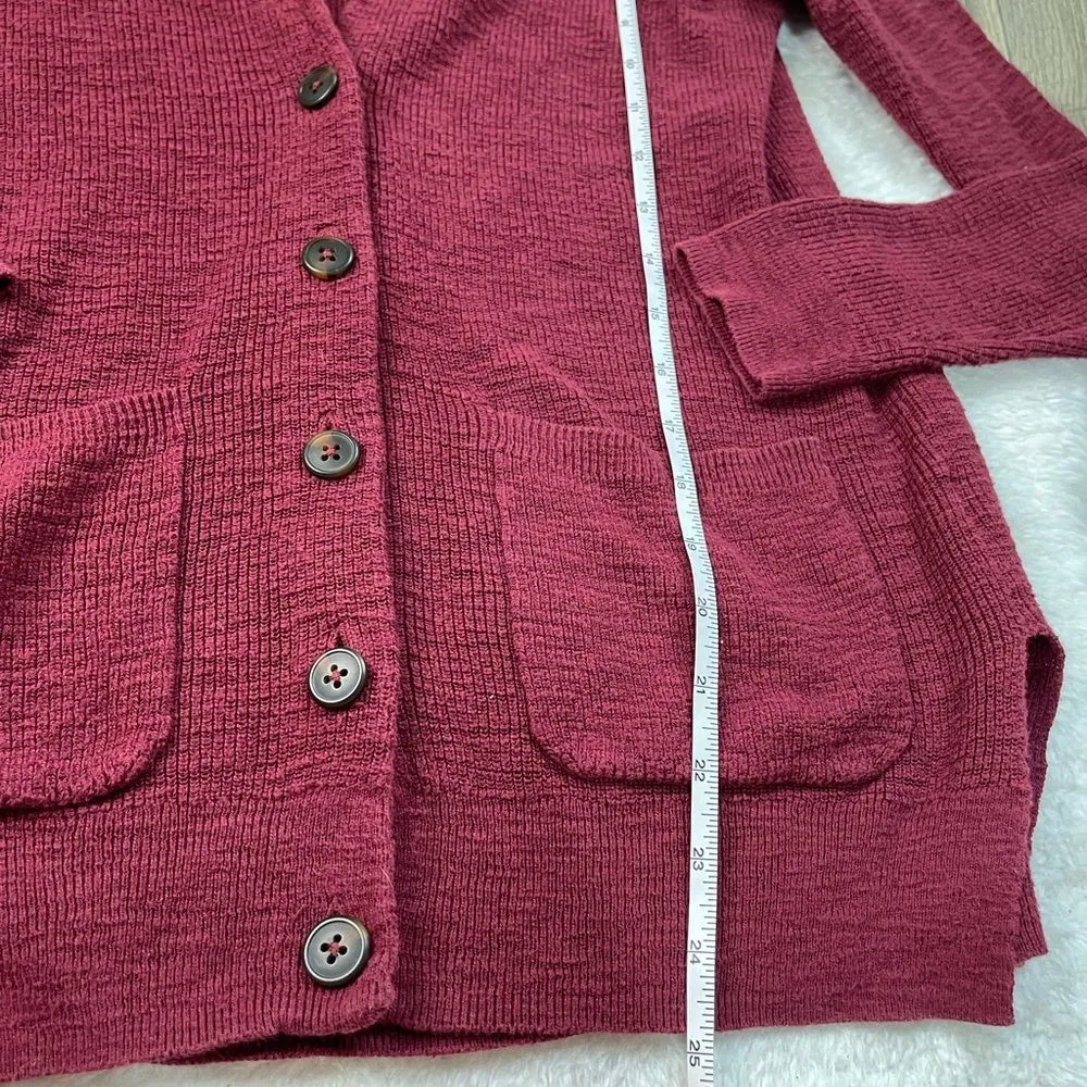 Madewell Maroon Burgundy Wine Fieldwalk Button Cardigan - Image 4