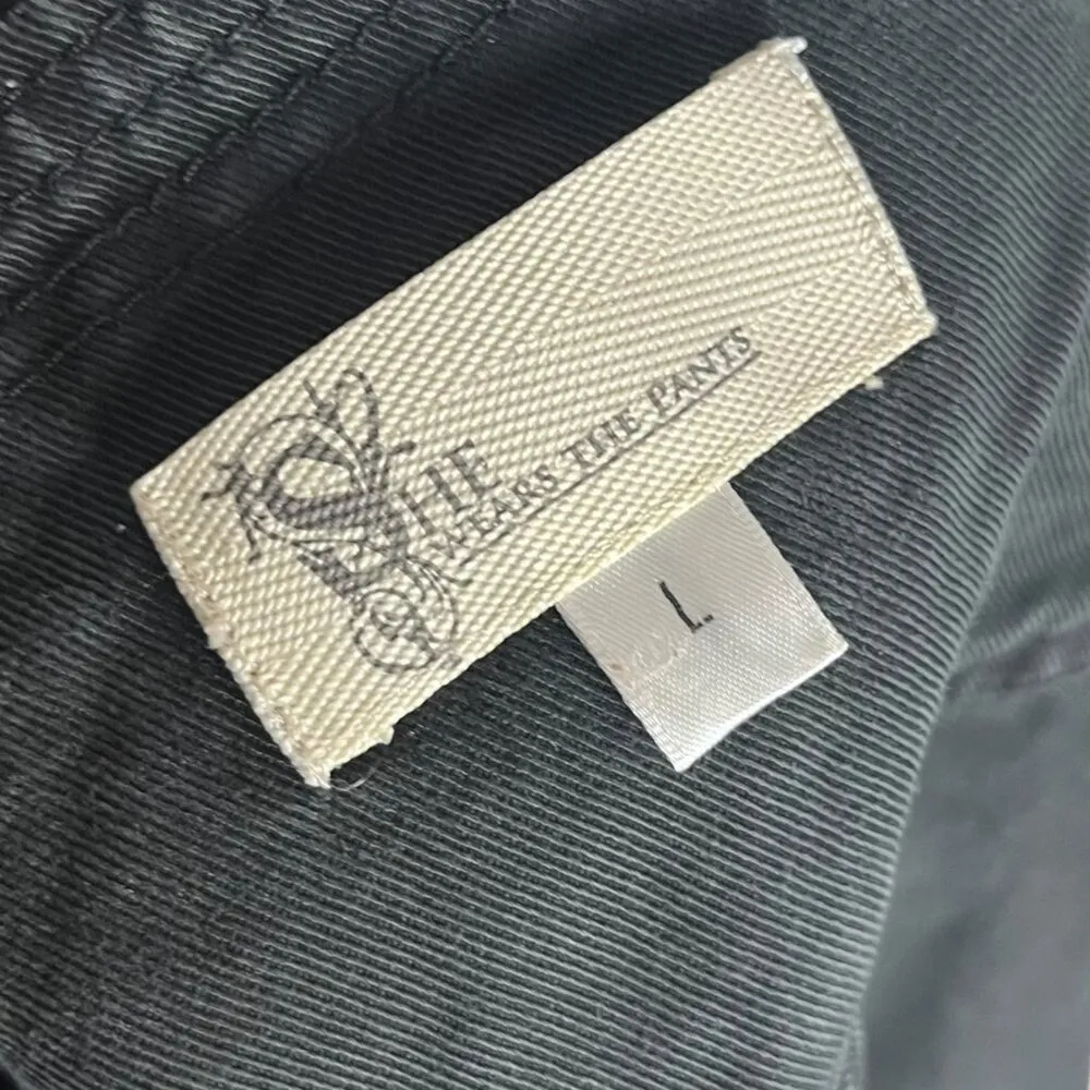 She Wears The Pants Womens‎ L Ruffled Edge Denim Shirt Jacket Black Gray Grunge Size L - Image 5