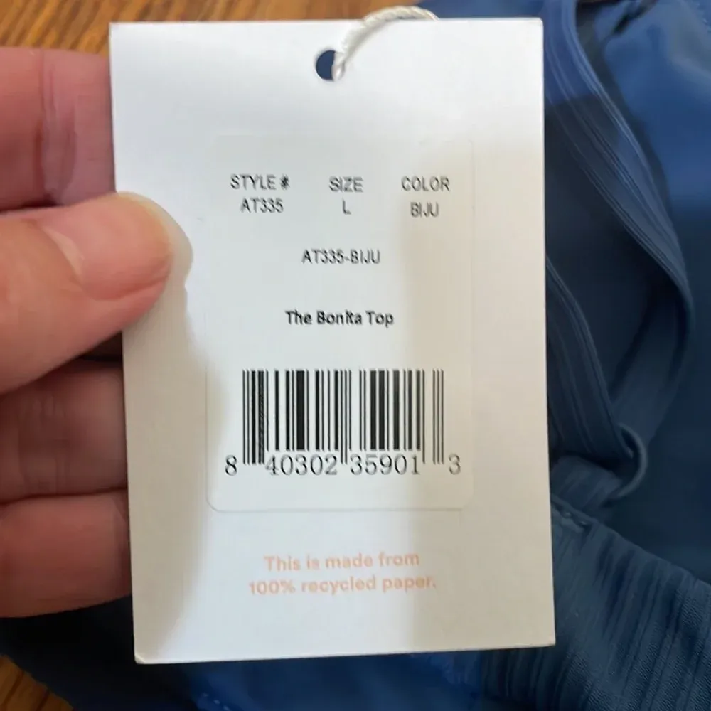 Andie The Bonita Bikini Top Rib Swimsuit  Bijou‎ Blue size L NWT - Image 6