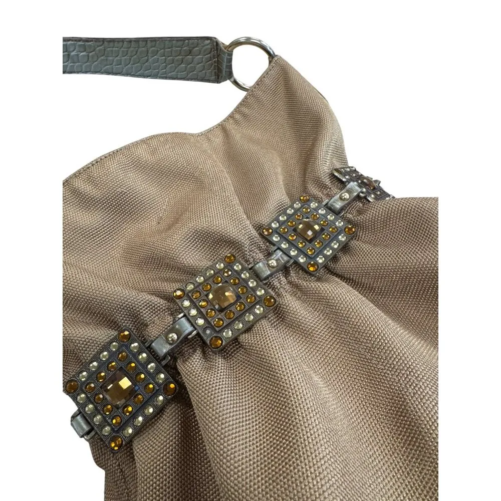 Kathy Van Zeeland Womens Gold Retro jeweled  Hobo Handbag SKU 7811 - Image 6