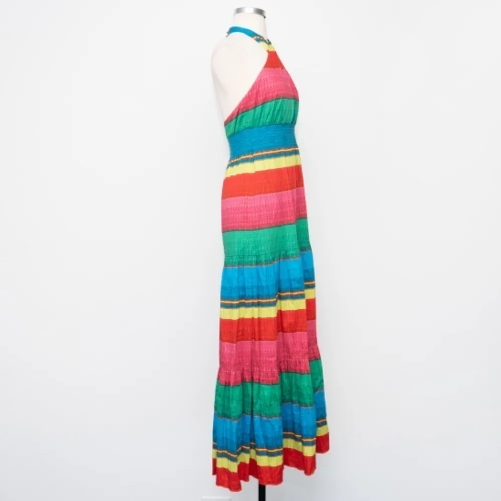 Alice and Olivia Lyndon Striped Halter Maxi Dress - Image 9