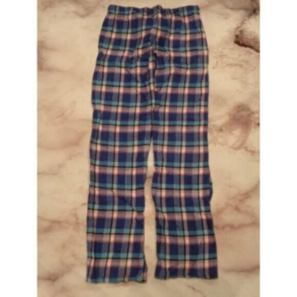 NWOT AERO women's XXS blue/black/pink/white sparkle Plaid pants MSRP $49.99 - Image 2