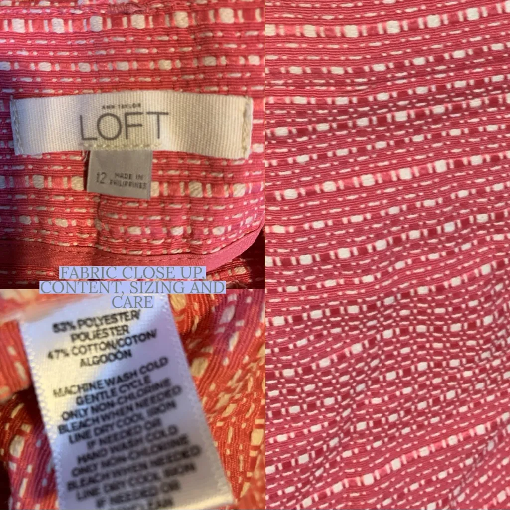 ANN TAYLOR LOFT RED WITH BEIGE FLECKS SHORTS (12) - Image 10