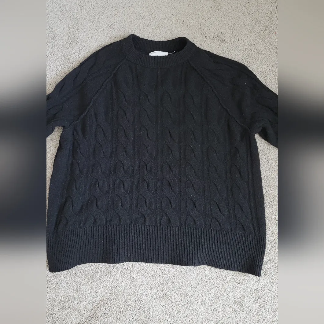 Aerie  Black Cable Knit Sweater - Image 6