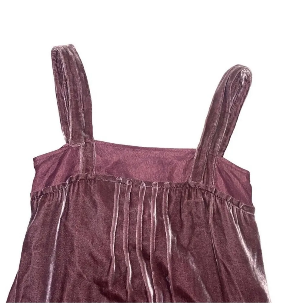 Anthropologie Twinkle by Wenlan Velvet Mini Dress Tiered Ruffle Mauve Purple sz4 - Image 3