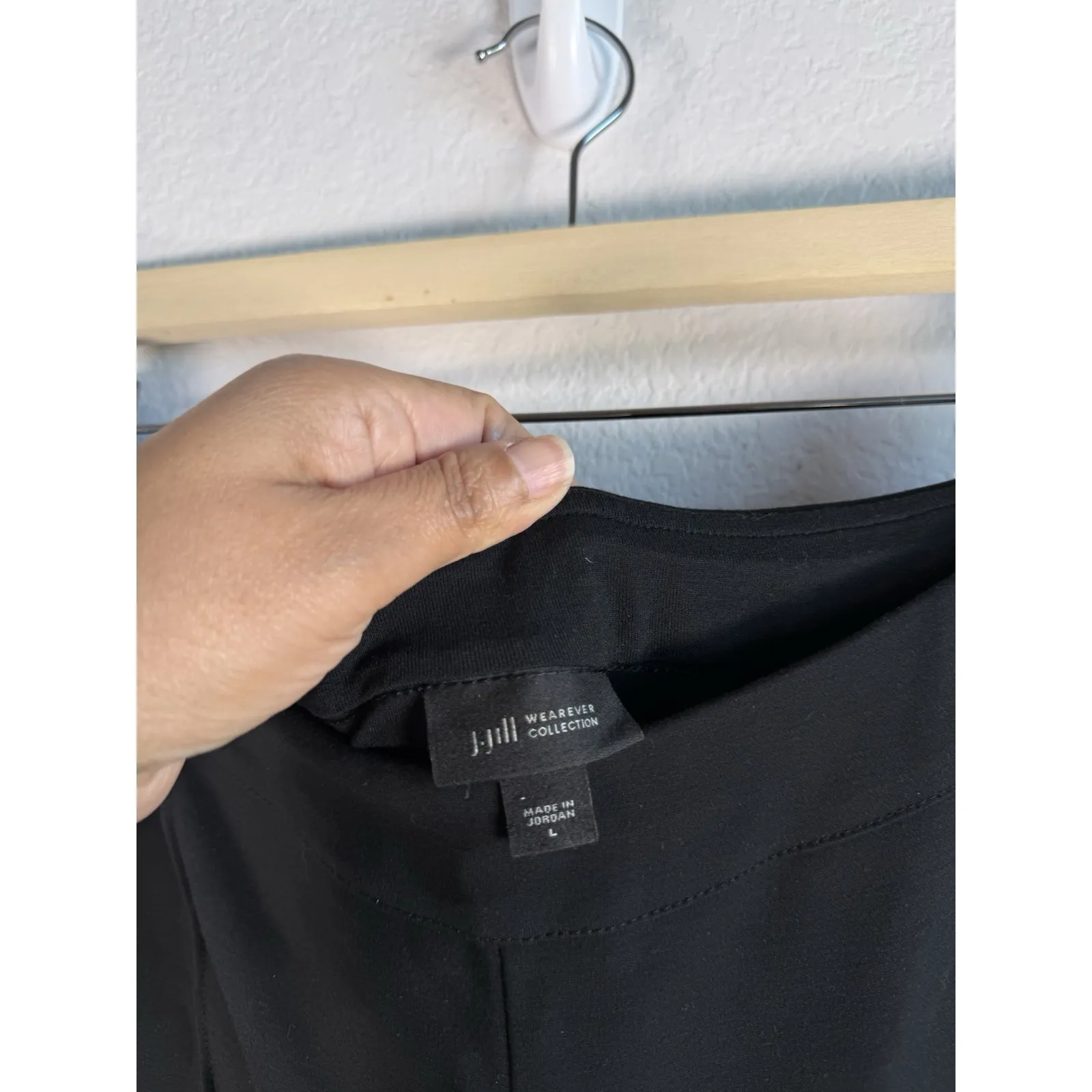 J.jill Wearever‎ Collection Women's Wide Leg Cropped Pull On Black Pants Size L - Image 5