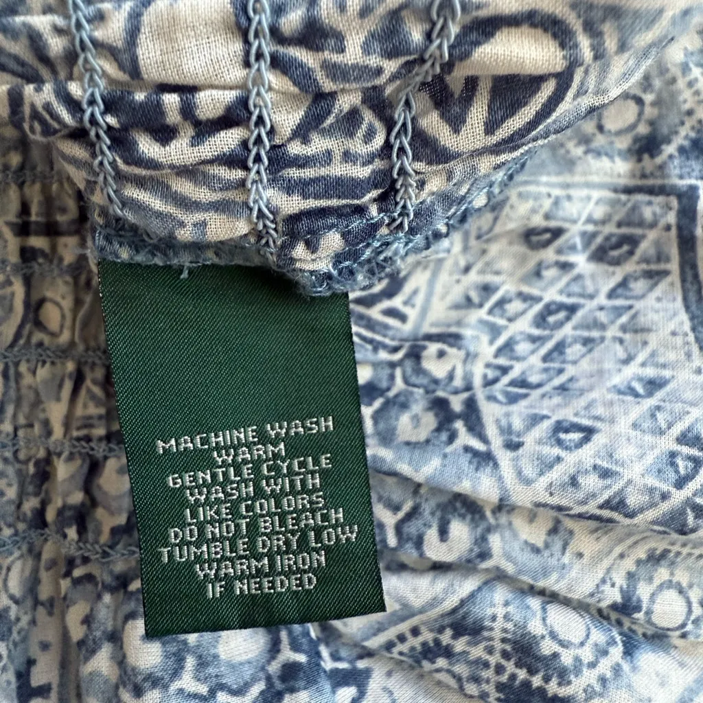 Ralph Lauren Blue and White Patterned Blouse - Image 5