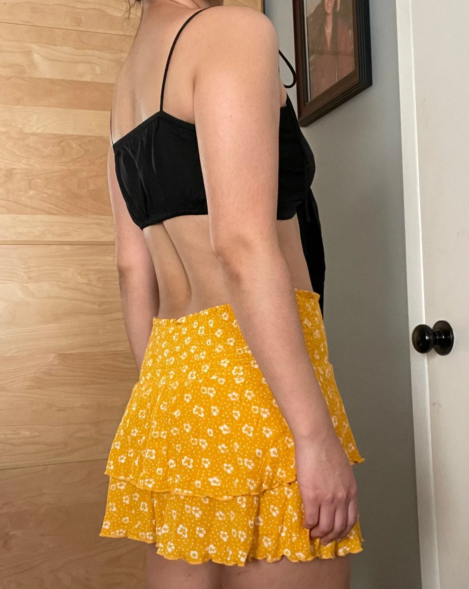 skylar madison Tiered Floral fairycore smocked mini skirt - Image 6