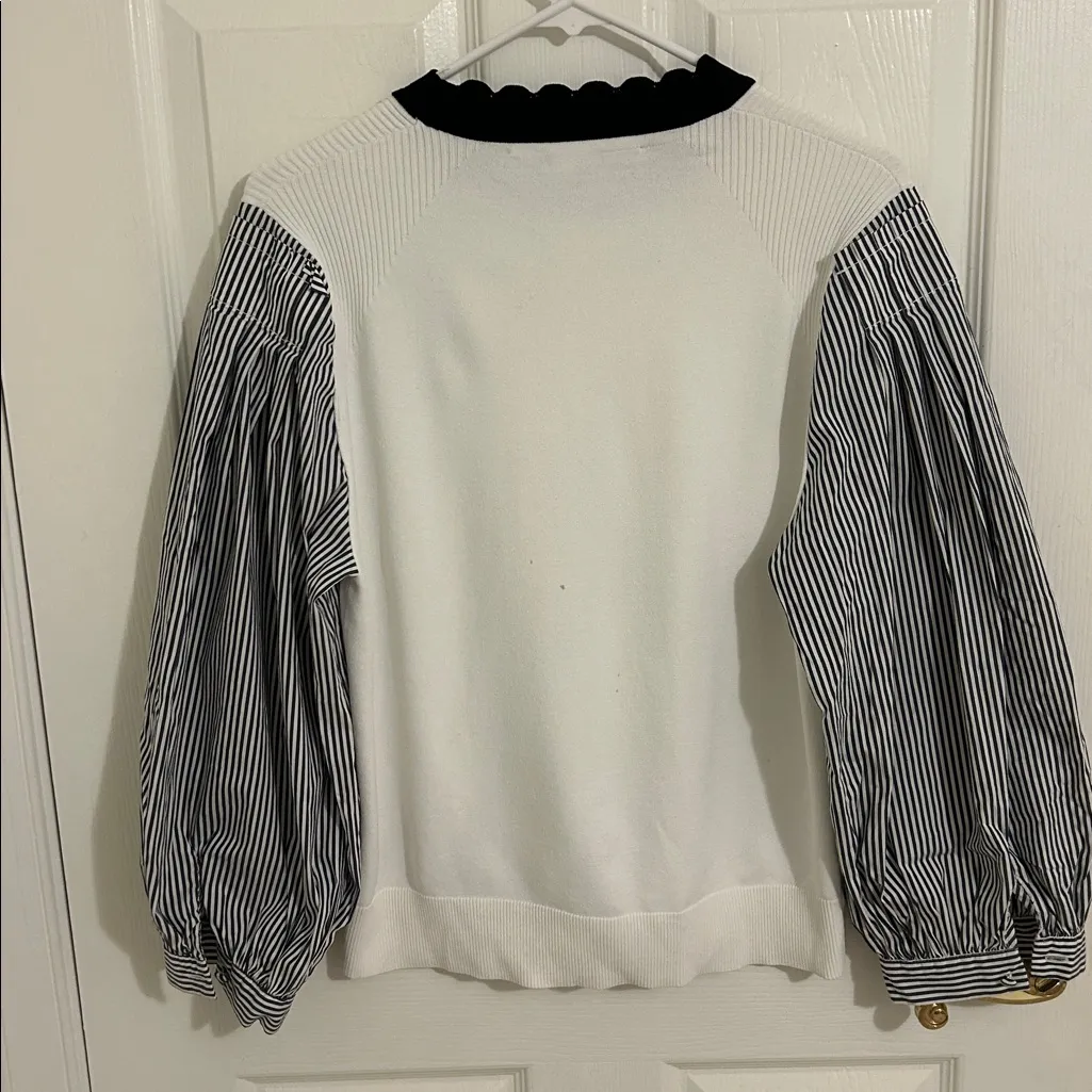 Veronica Beard  Roy Mixed Media Sweater Size Large - Image 9