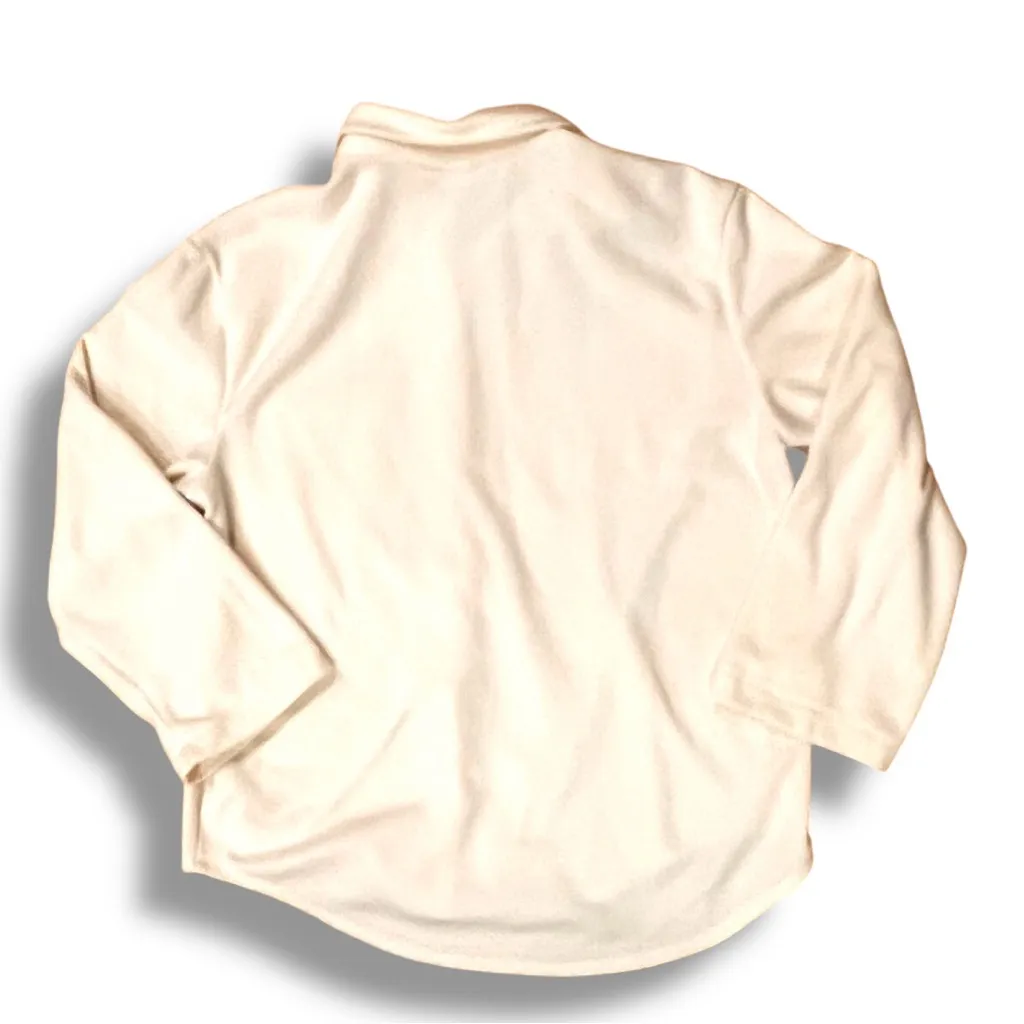 Victoria Secret PINK Polar Fleece Jogger Pajama Set Cream Sz Medium Embroidered - Image 2