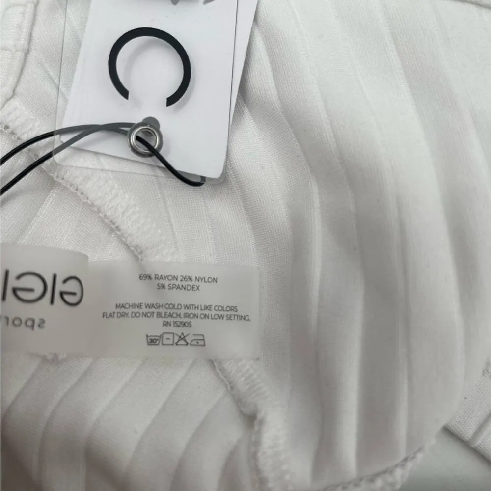 GIGI C Bikini Top Extra Small White Ribbed Beach Swim Designer Resort Coast NWT Size XS - Image 11