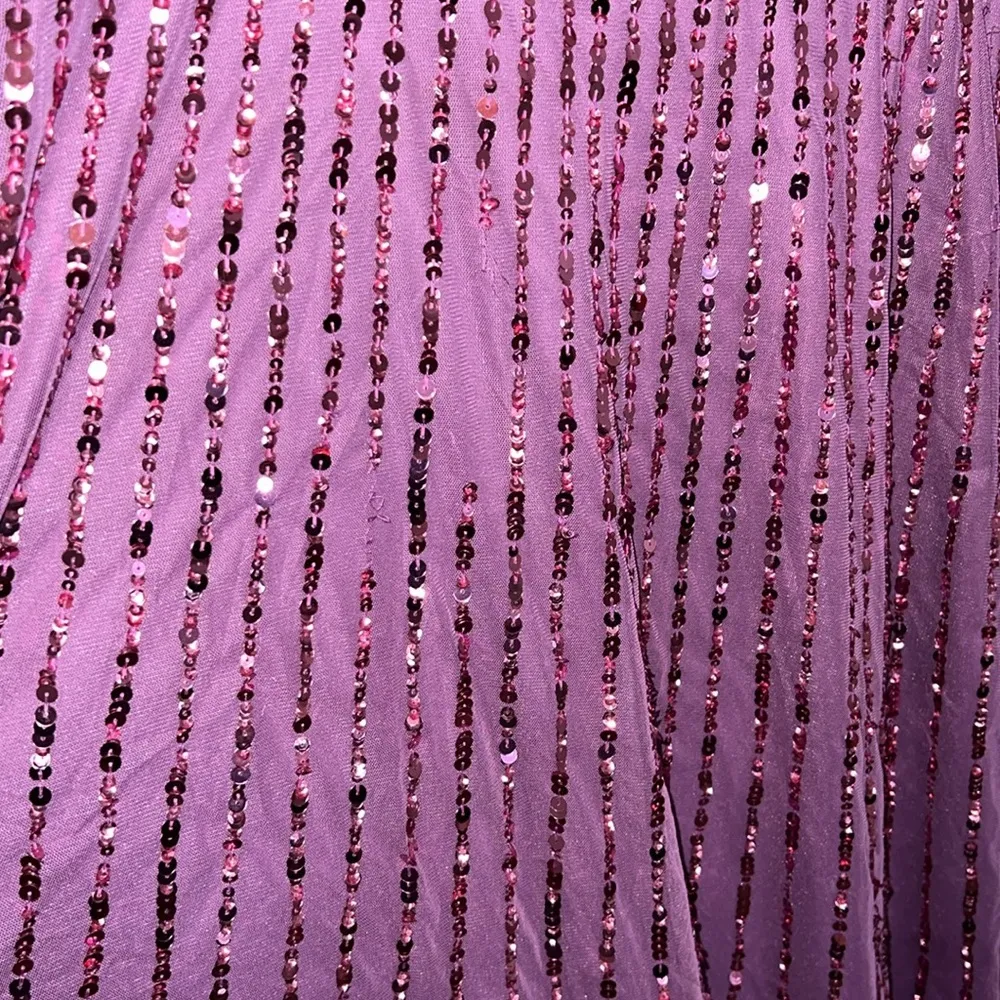 NWT  5720 - Mauve Sequined Wrap Over Bishop Long Sleeve Gown - Image 6