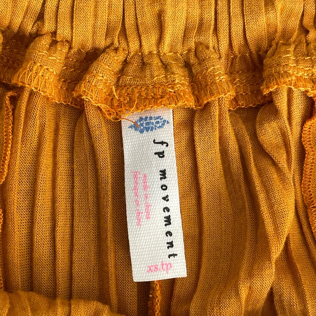 FP Movement Mustard Yellow Pleated Pants Size XS - Image 2