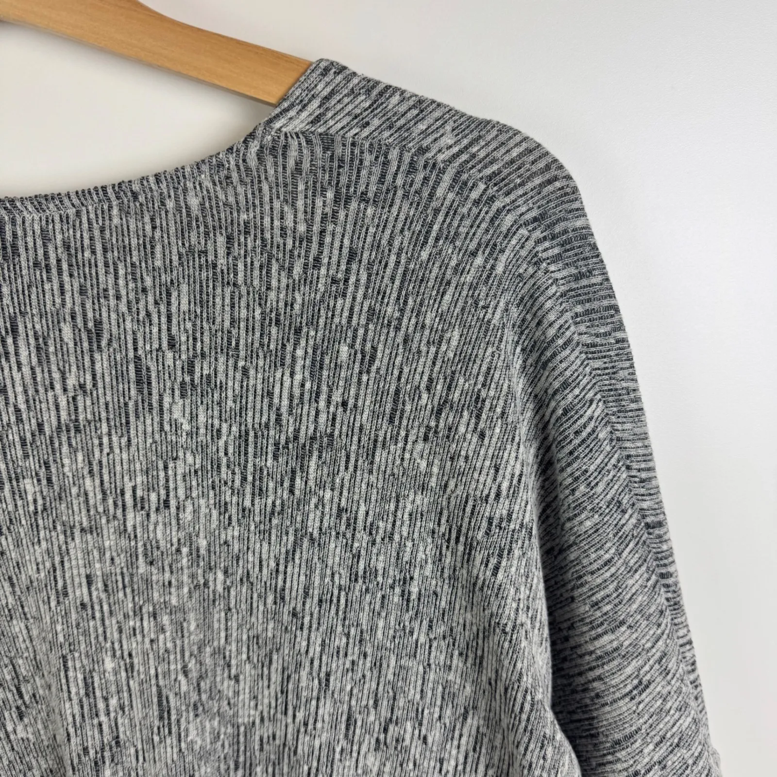 J Jill Pure Jill Gray Knit Cardigan Large Cocoon Linen Blend Minimalist‎ Neutral - Image 4