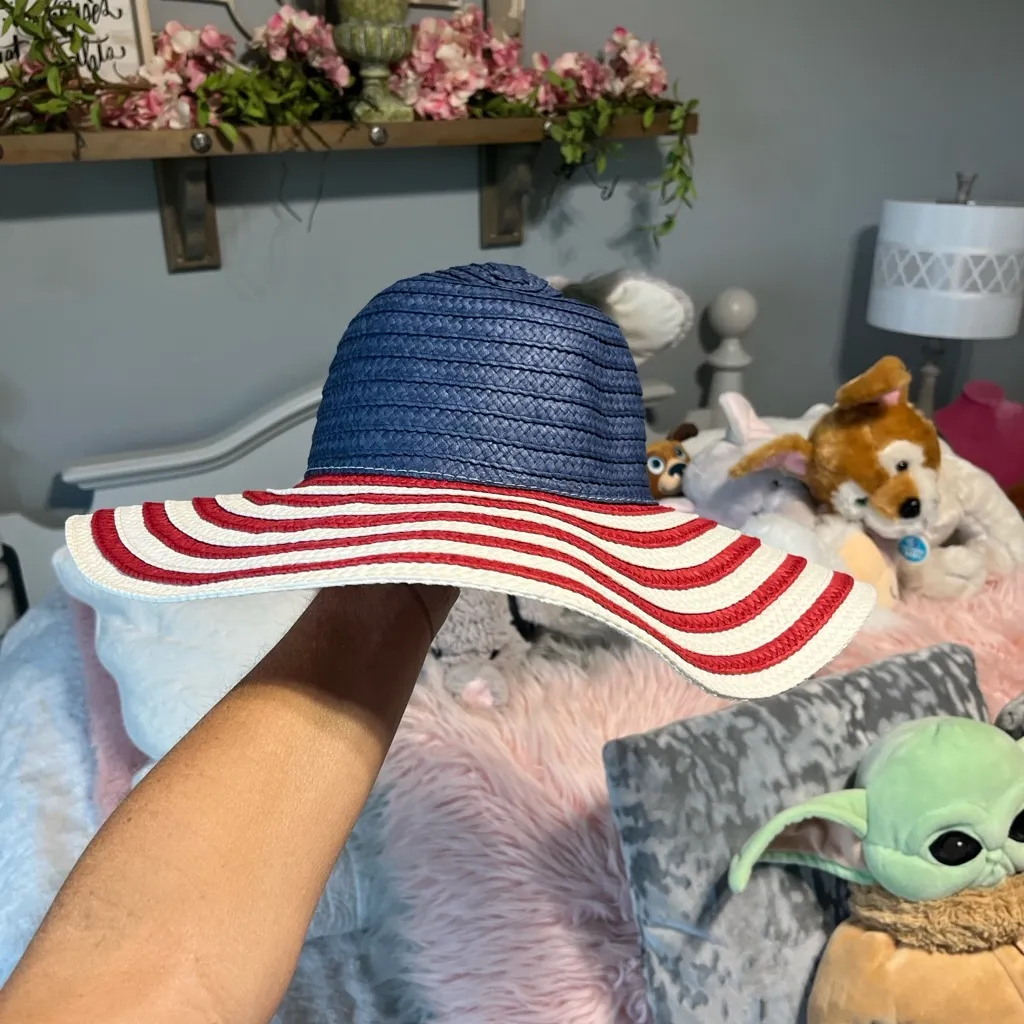 Floppy Sun Hat Red White Blue - Image 2