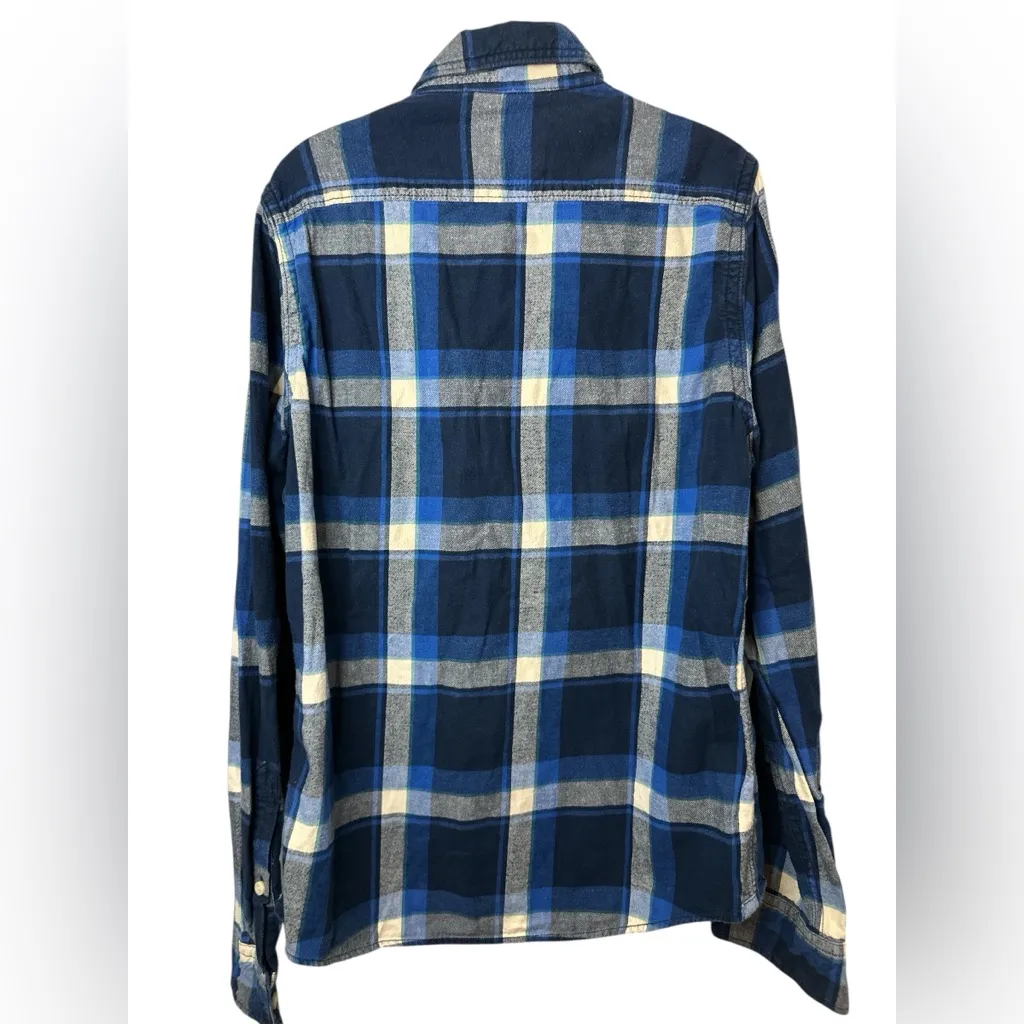 Abercrombie & Fitch Navy Checkered Flannel Shirt Muscle Fit - Image 2