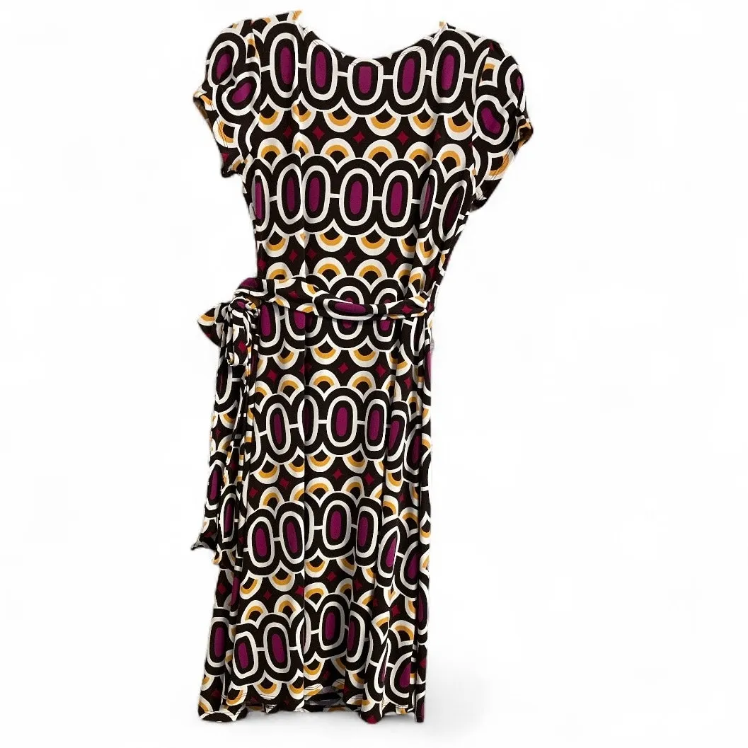 Bisou Bisou 90s Retro Geo-print True Wrap Dress size 6 - Image 6