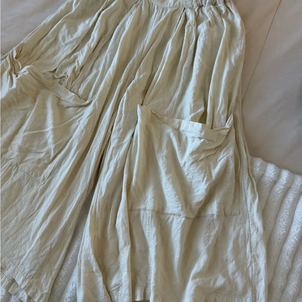 Free People Cream Wide-Leg Pants with Pockets - Image 3