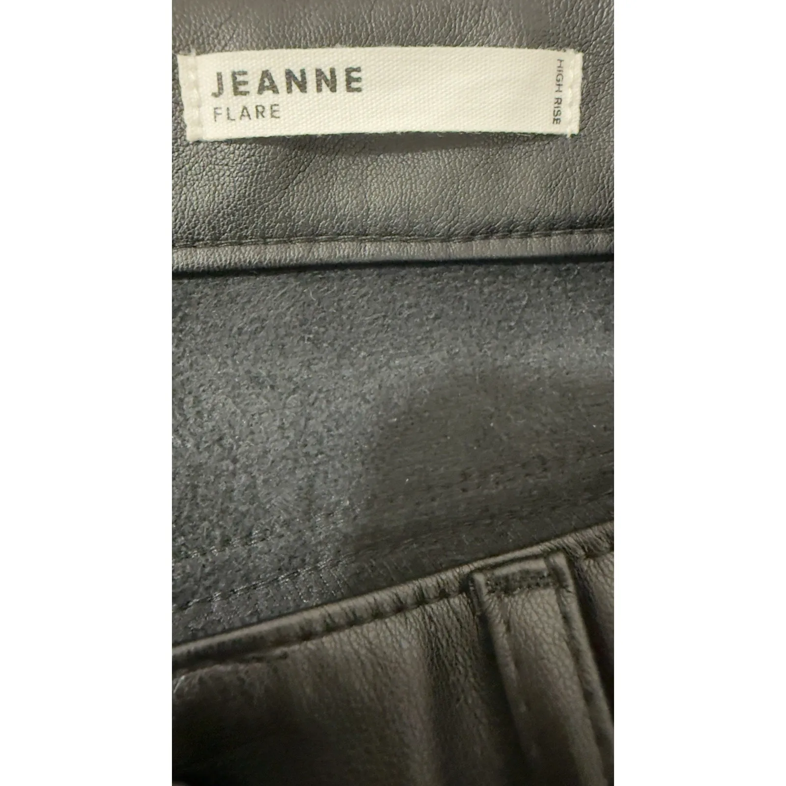 Dear John Jeanne Flare High Rise Pants Women’s Size 29 Black Faux Leather - Image 11